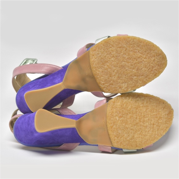 AUDLEY Leather & Suede Sandals Size 38 - Picture 4 of 6